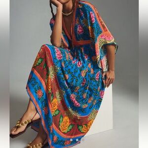 NWT Beautiful Farm Rio Pineapple Garden Kaftan Maxi Dress 🏝️☀️💕🍍